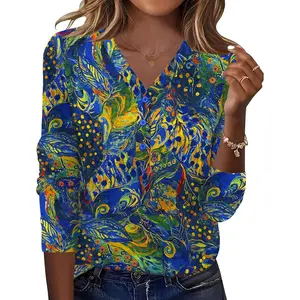 Sleeve Shirts for Women V Neck Button Down Blouses Womens Spring Fashion Tops