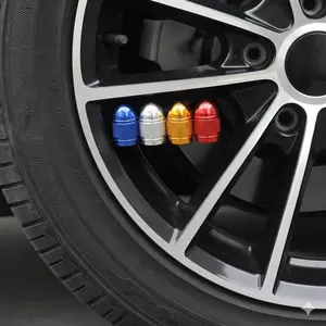 Universal Metal Tire Valve Stem Caps - Durable Aluminum Bullet Design Anti-Dust Leak-Proof Seal, Easy Twist-On Fit for Truck Car Motorcycle SUV Wheel Rim, Oxidation Resistant Decorative Protective Accessory