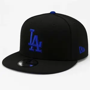 Black Los Angeles Dodgers 9FIFTY Snapback Hat, Royal Blue Embroidered LA Logo, MLB Baseball Flat Bill Cap, Limited Edition 2026 Urban Streetwear Gorra premium, moda urbana para hombres y mujeres