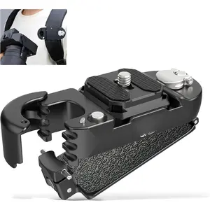 Backpack Camera Clip Mount with Square QR Plate, Upgraded Safety Latch, Quick Release Camera Belt Clip Backpack Strap Compatible with  Design PD QR System    DSLRs, GP67