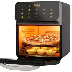 10-in-1 Stainless Steel Digital Air Fryer Toaster Oven Combination, Countertop Convection Oven with 2 Grills, 1350W Kitchen Appliance Glass big bos