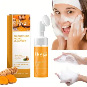 Turmeric Cleansing Mousse, Foaming Facial Cleanser, Mild Cleanser, Gentle Cleansing for Facial Skin & Pores, Brightening & Smoothing Face Wash