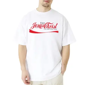 Enjoy Jesus Christ T‑Shirt – ‘Thou Shalt Never Thirst’ Faith Tee, Christian Graphic Shirt, streetwear outfit, outfits men,jesus shirt