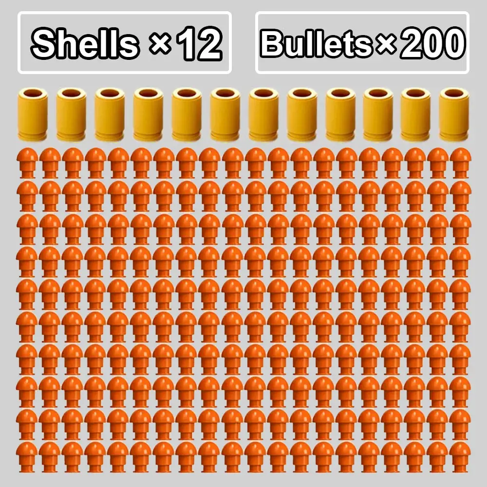 200 darts DIY Soft Bullet Gun 16 Piece Building Block Kit, Continuous Firing, Blowback Action, Safe Foam Darts tools and gadgets for him Birthday Christmas Halloween Easter 4th of July Valentine’s Day Back to School Watergun Rubber gel blaster water gun
