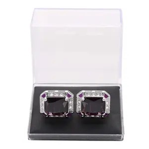 Vittorio Vico Big Rectangular Colored Crystal Cufflinks (CL73XX)