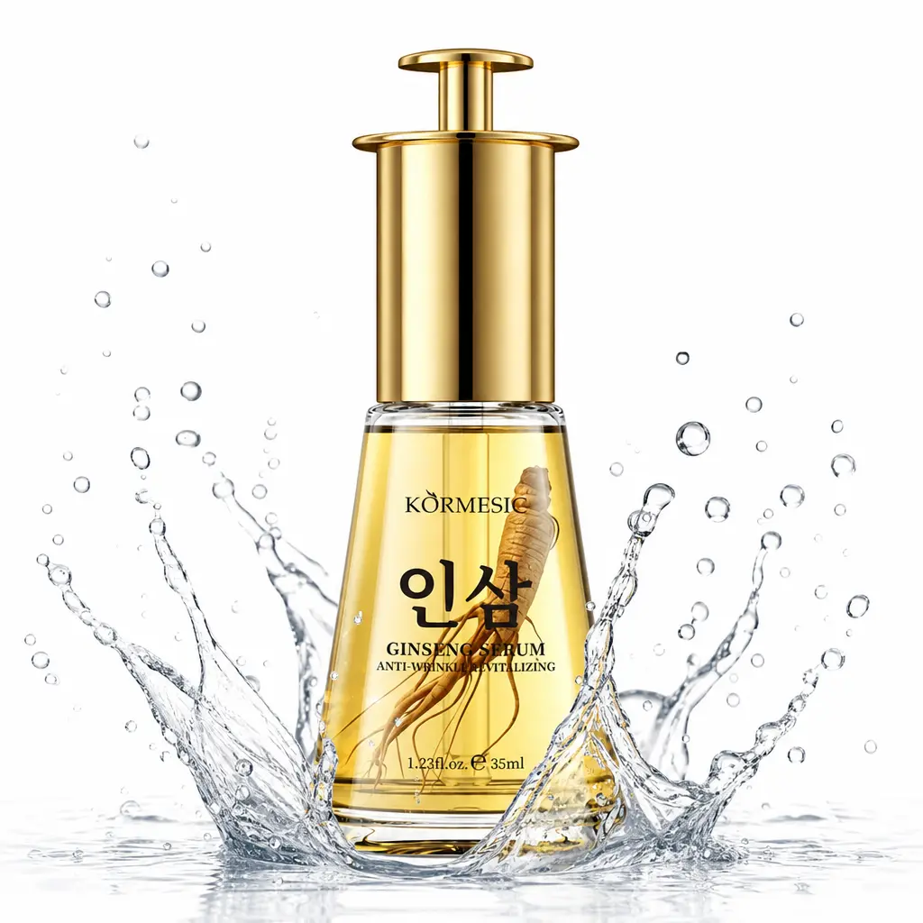 Ginseng & Hyaluronic Acid Anti-Aging Serum, Daily Primer to Reduce Wrinkles and Enhance Skin Texture