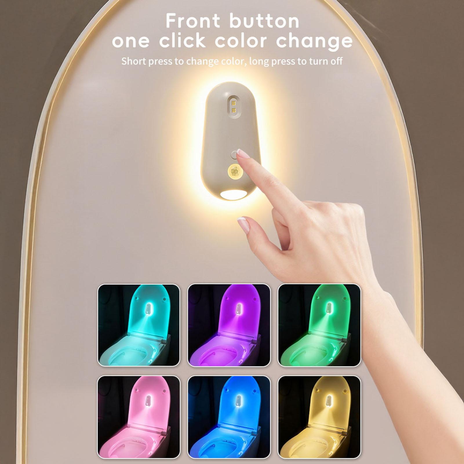 Toilet Light with Intelligent Sensing UV Sterilization Rechargeable USB-C Night Light Peel And Stick Soft Nightlight for Bathroom Toilet Easy Installation Smart Sensing Eco-Friendly ABS PP 1800 MAh Battery