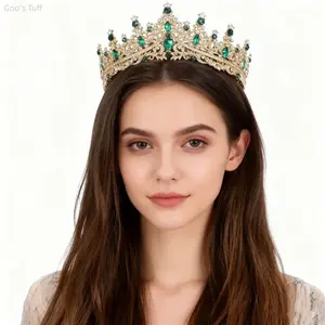 Tiara | Viral Luxury Bridal Headpiece | Gold Crystal Rhinestone Wedding Crown Tiara | Elegant Women Pageant Prom Hair Accessory | Sparkly Sturdy Comfort Fit | Wedding Bridal Party Prom Special Occasion
