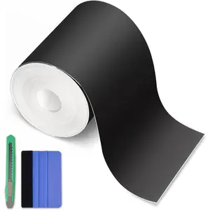 Matte Black Vinyl Wrap, Self-Adhesive Matte Vinyl Tape for Black Out Chrome Delete Window Trim,  Chrome Delete Tape DIY Film Sticker with Installation Tools (4in x 30feet)