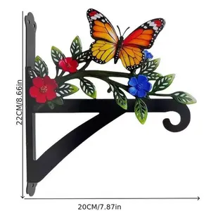 Colorful Metal 2-Parrot Wall Hanging Decor Art, Metal Garden Trellis for Climbing Plants, Rustproof Weather Resistant Outdoor Hanger with Mounting Screws, Perfect for Garden, Patio & Corridor Hanging Wind Chimes, Bird Feeders, Flower Baskets