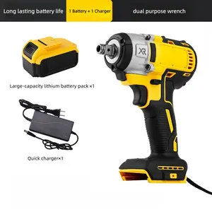 21V Brushless Cordless Impact Wrench Kit, High Torque Power Tool with 1 Battery and Charger, for Auto Repair, Woodworking & Construction Drill