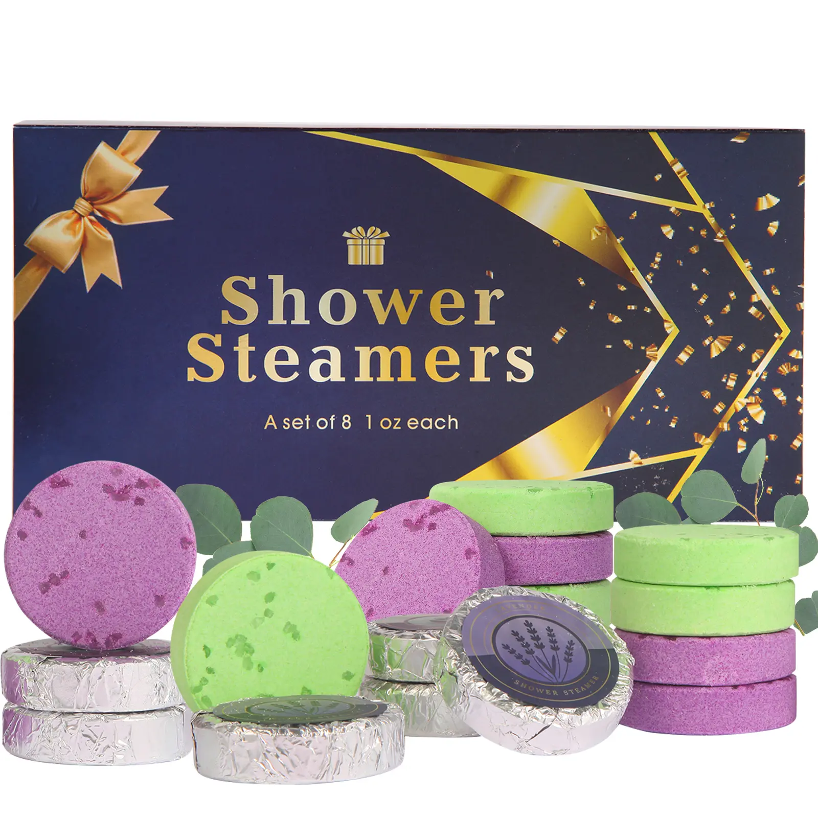 8pcs Eucalyptus Lavender Aromatherapy Shower Steamers - Body Care Spa at Home Bath Supplies for Women, Travel Friendly Versatile Use Local Warehouse Self Care Gifts for Birthdays, Christmas, Relaxation, Soothing, At Home Spa, Daily, Stress Relief, Thought