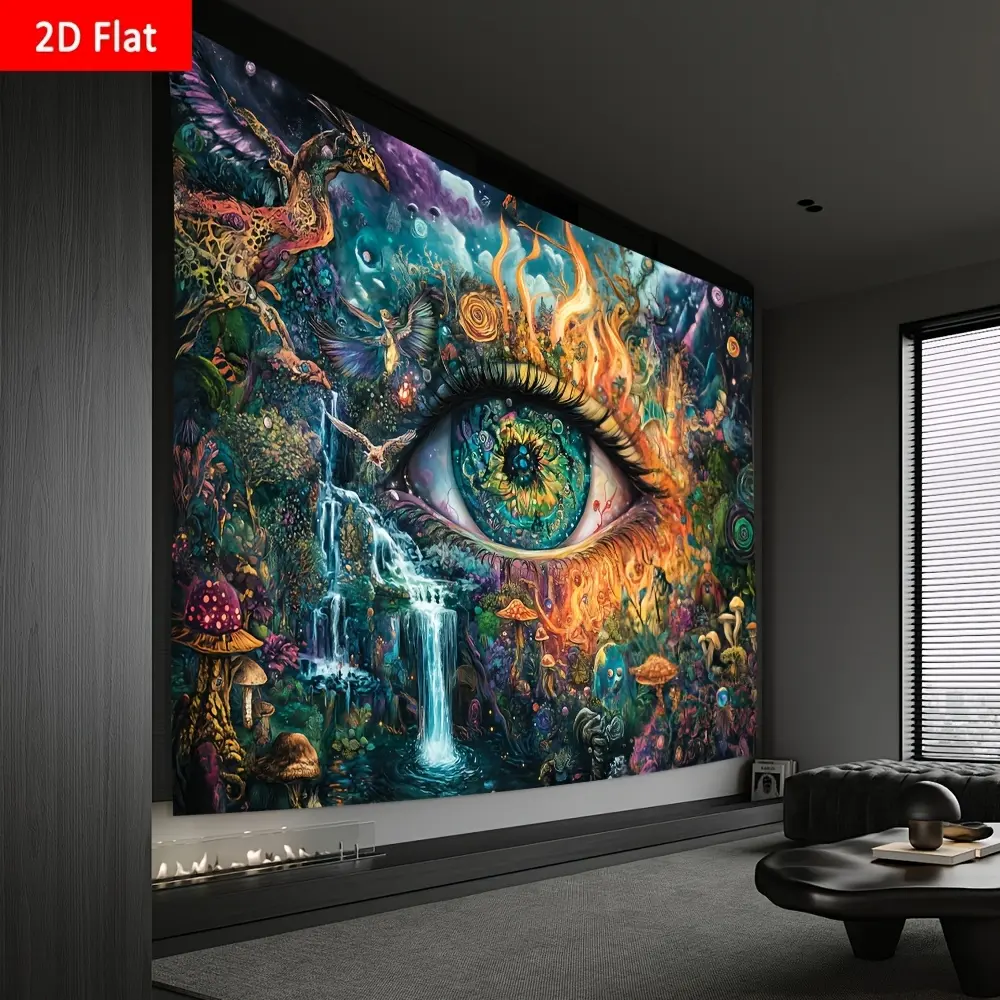 1Pc Artistic 3D Psychedelic Eyes Wall Hanging Tapestry - Modern Design Print, Home Aesthetic Living Room Decor, Creative Gift