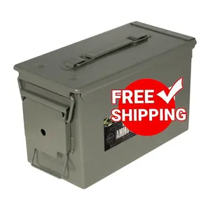 S.t.r.a.t.e.g.y 50 Caliber M.e.t.a.l .A.m.m.o. Storage Box 12 in. x 6.125 in. x 7.25 in. OD Green, conflict box