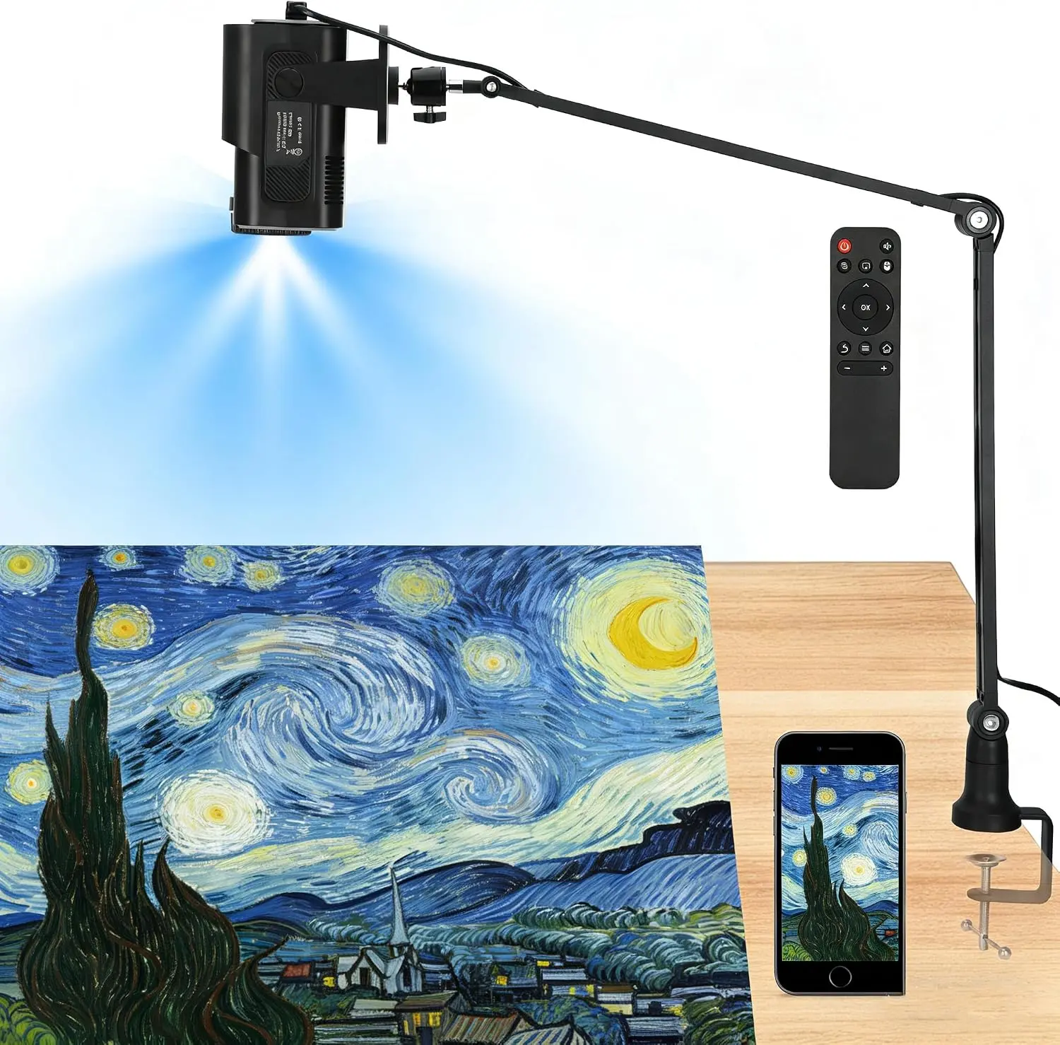 Art Projector for Tracing and Drawing, Native 1280P HD Drawing Projector with Built-In Tracing App and 8 Tools, for Canvas, Wall Murals, Sketching and Cake Decorating