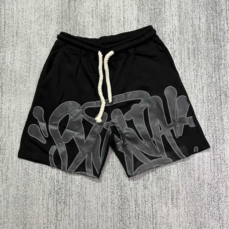 Hip-hop Style Foamed Letter Print Short Men's Summer Trendy Brand Casual Sports Shorts