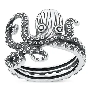 Octopus Ring - Oxidized Sterling Silver