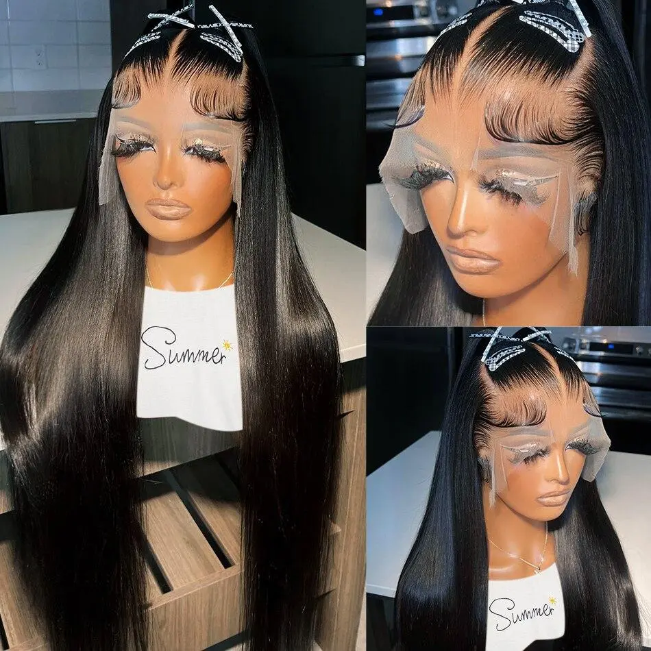 Bling Hair 13x4 13x6 Lace Frontal Bone Straight Wigs Brazilian Human Hair Wigs On Sales Pre Plucked Hd Transparent Human Hair For Woman 4x4 Lace Closure Cheap Wigs 30 28 Inch 180% Density #DealsForYouDays