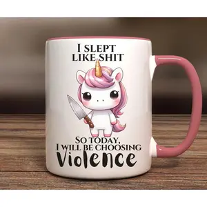 Sarcastic Unicorn Coffee Mug: Offensive Gag Gift for Gen Z