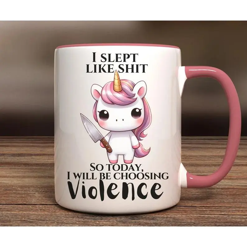 Sarcastic Unicorn Coffee Mug: Offensive Gag Gift for Gen Z