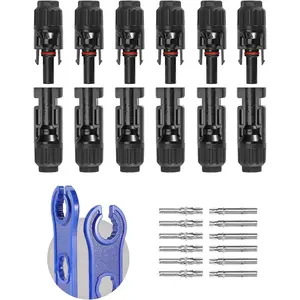 12 PCS Solar Connectors with Spanners Solar Panel Cable Connectors 6 Pairs Male/Female 10AWG