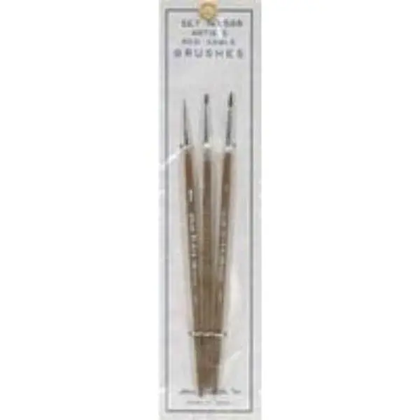 Atlas Brush Company 58B, Red Sable Brush Set, Brown Handle