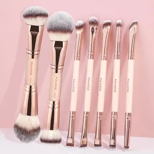 MAANGE 7pcs Dual-Ended Makeup Brush Set, Powder, Blush, Concealer, Contour, Eyeshadow, Eyebrow & Detail Brushes, Makeup Blending Brush, Brushes for Eye and Face Makeup, Multifunctional Makeup Brushes, Soft Makeup Brushes