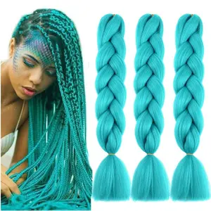 Braiding Hair Extensions Cyan Braids Hair Hot Water Setting (A27-3Packs)