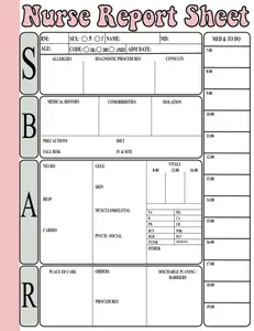 SBAR Nurse Report Sheet Notebook: Nurse Brain Sheet: Advanced Assessment Report Of The Icu Patient, Great Nursing Student Appreciation Journal Gift(Size 8.5" x 11" inch, 110 Pages).