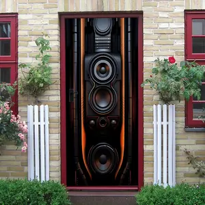 2 Modern Stereo Speaker Pattern Decorative Wall Sticker Creative Music Element Self Adhesive Wallpaper Living Room Bedroom Background Wall Decoration Removable PVC Waterproof Home Decor Music Theme Decal