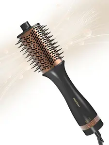 PRITECH One-Step Volumizer Hair Dryer Brush, 4-in-1 Ionic Hot Air Styler, 1200W Fast Drying, Ceramic Anti-Frizz Blowout Brush for Women, All Hair Types Daily Styling