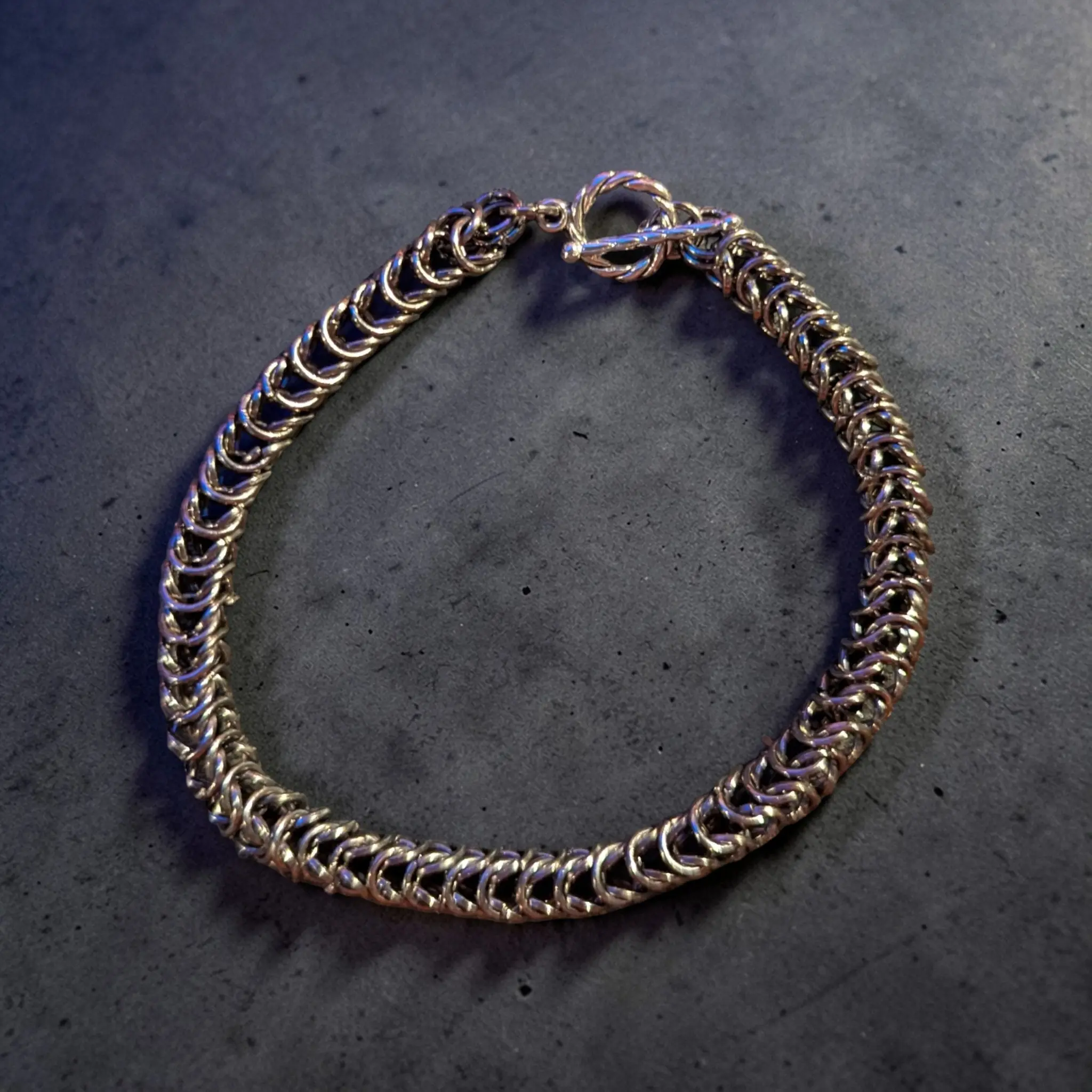 Rokkur | Box Weave Chainmail Bracelet | Gun Metal Black Plated  iron rings