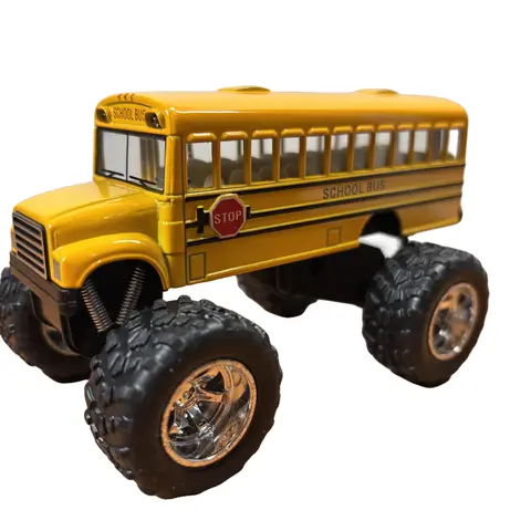 5" BIG WHEEL SCHOOL BUS DIE CAST TOY CAR (5 inches in lenght) pull back and go