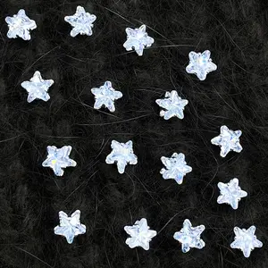 Pentagram Crystal Zircon Hand Sewn Beads DIY Clothing Accessories, Shoe Hat Bag Hair Clip Pendants, Pack of 20