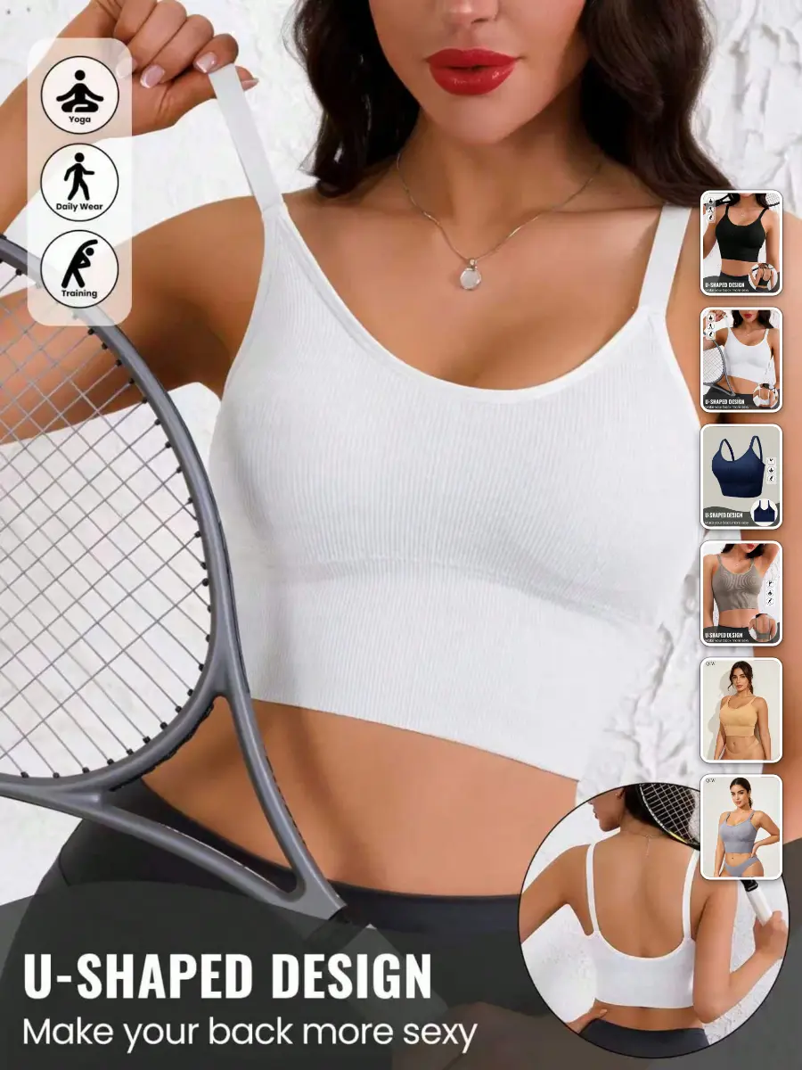 Seamless Sports Bra Padded Wireless Uplift Support Gym Yoga Activewear