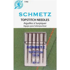 Schmetz 5pk Size 90/14 Topstitch Sewing Machine Needles 1793 130 N 15x1