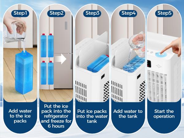 2026 Portable Air Conditioners With Remote ,3-in-1 Portable Air Cooler Fans, Swamp Cooler, Evaporative Air Cooler ,LED Screen, Air Coolong Fan for Outdoor Indoor,Air Circulation Cooling Fan with Dual Water Tanks