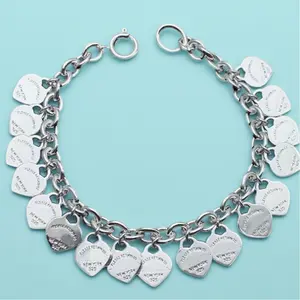 Love Bracelet New Thick Chain OT Buckle Bracelet Vintage Necklace High Sense Niche Horseshoe Earrings Brass Bracelet Women