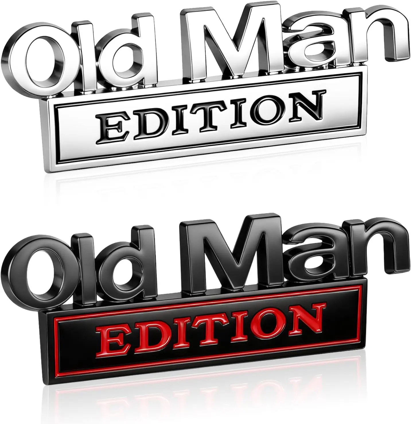 3D Premium "Old Man Edition" Rust-Resistant Car Emblem - Peel-And-Stick Truck Decals, Humorous Father's Day Gift for Dads, Universal Automotive Badge for SUVs