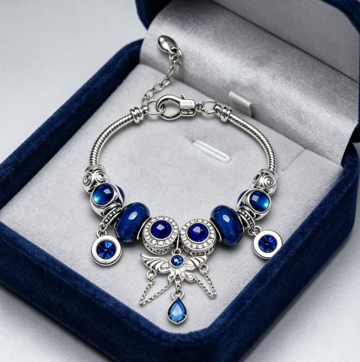 Blue Crystal Butterfly Charm Bracelet for Women, Adjustable Silver Snake Chain Beaded Bangle with Rhinestone Teardrop Pendant, Ocean Themed Dainty Jewelry Gift for Teen Girls Blue Crystal Butterfly Charm Bracelet for Women, Adjustable Silver Snake Chain Beaded Bangle with Rhinestone Teardrop Pendant, Ocean Themed Dainty Jewelry Gift for Teen Girls