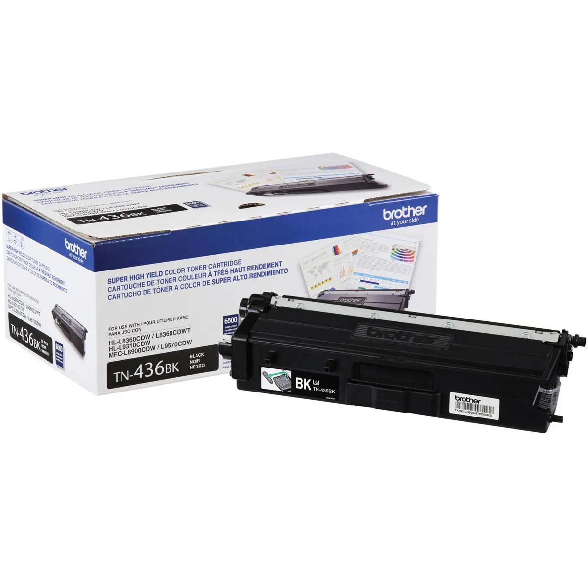 Brother TN436 Super High Yield Black Toner Cartridge, Up to 6500 Pages, Ideal for Office Users