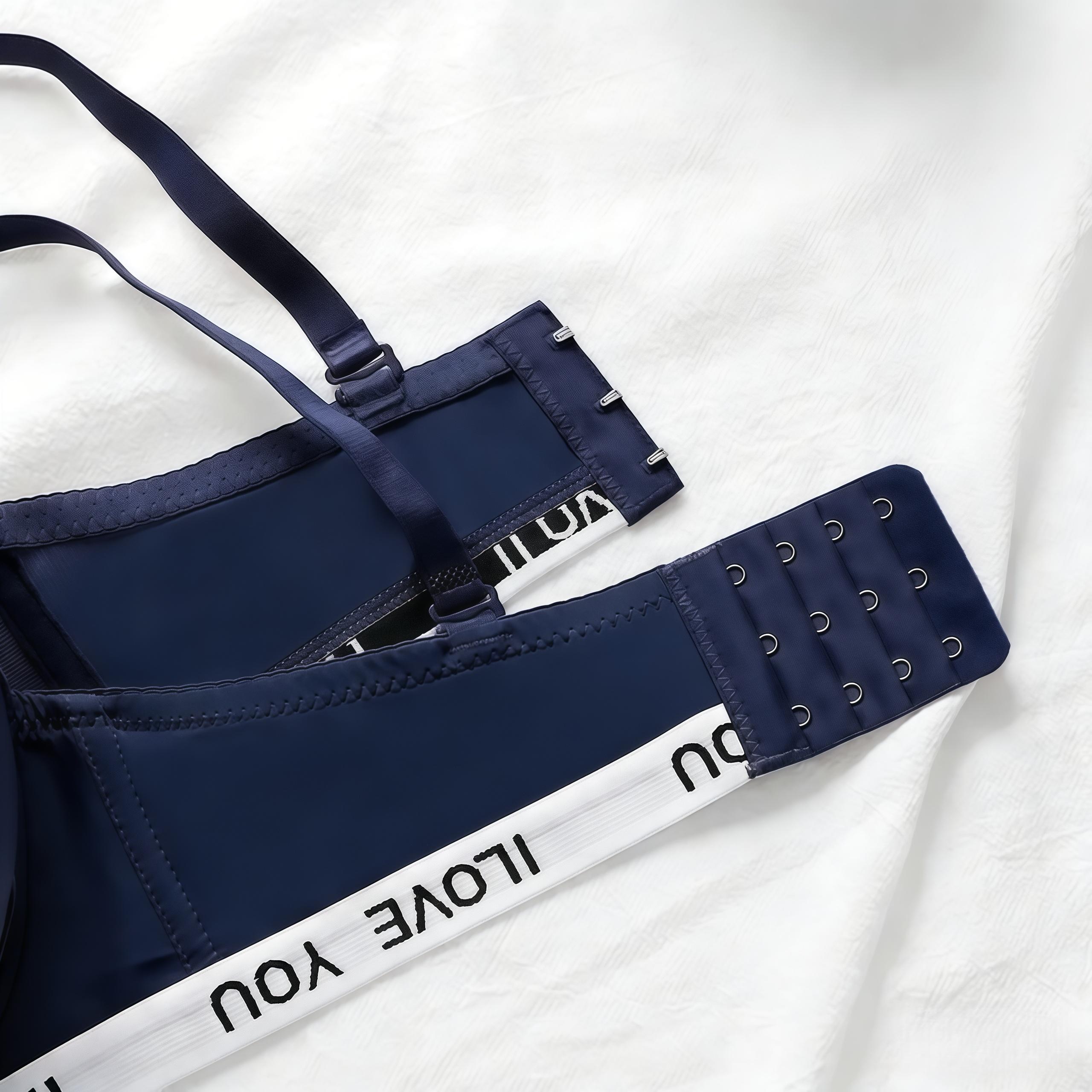 Women's Burgundy Letter Print Underwire Padded Push Up Bra Full Coverage T-Shirt Bras with Adjustable Straps Soft Daily Wear 3 sold