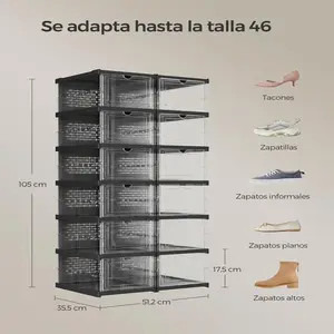 Portable Collapsible Shoe Rack No Assembly Required Foldable Shoe Box Breathable Ventilation Hole Transparent Door Sturdy Shoe Organizer For Home