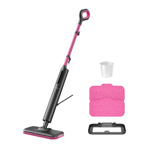 Schenley Handheld Pocket Steam Mop - Sanitizing Mop, Floor Cleaning System, 3 Modes, Heats in 10 Seconds, Clean Sooner, Chemical-Free, Lightweight, Self-Standing, Sleek Design, Washable Pads, Ready Again for Hardwood, Tile, Laminate Surfaces