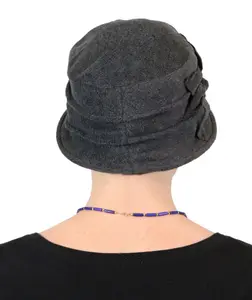 Fleece Flower Cloche Hat For Women Chemo Headwear
