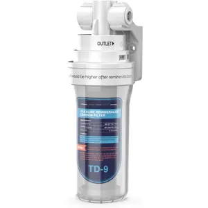 TD-9 Alkaline Remineralization Under Sink Inline Water Filter - Quick Twist  Filter for RO Reverse Osmosis System, Reduce Chlorine, Adjust Taste & PH, Restore Essential Minerals
