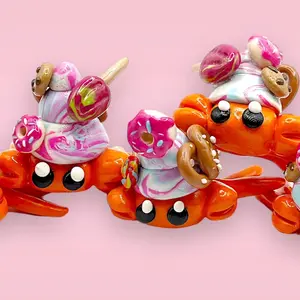 Spring Carnival 2024 Misfit Hermit Crabs - Polymer Clay - Sculptures - Handmade - Clay - Pet - Natural - Desk Pet  - Personalized Gift Decor Room Ornaments Waterproof Standing