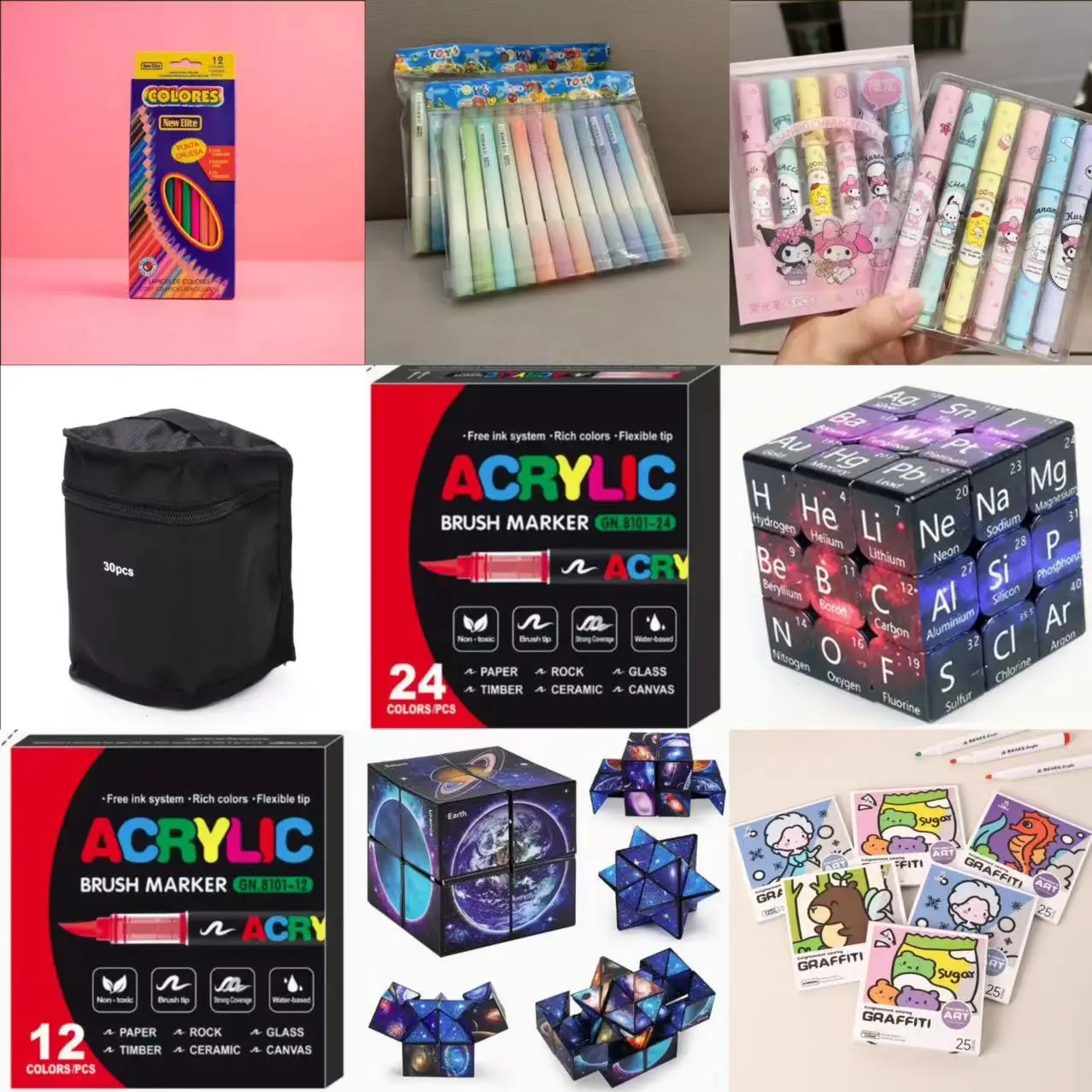 Colorful bags(markers,pen, for wiritng, painting)--come back to my live and waiting for yours