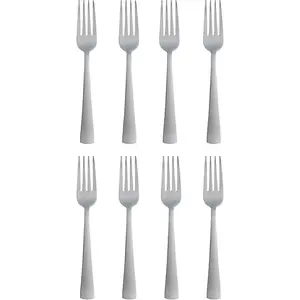 Household daily necessities Oneida Zinc Everyday Flatware, 18/0 Stainless Steel, Dishwasher Safe Silverware, Dinner Forks, Set of 8 (Silver, 8 Piece)