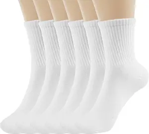Women Casual Calf Socks - Cute Cotton Crew Socks - Soft Above Ankle Sock Gifts 6 Pairs Size 5-10